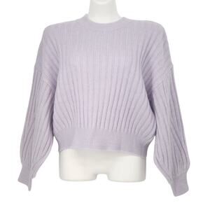 NWT Sophie Rue Lavender Long Balloon Sleeve Mock Neck Ribbed Sweater Women's XS